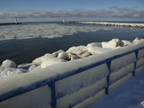 Iced over Pier at Lake Michigan