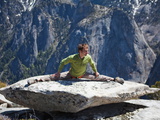 A Climber Stretches after an Ascent on El Capitan