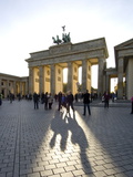 Pedestrians Strolling Through the Square at the Brandenburg Gate