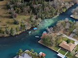 Aerial of Florida Manatees Gathered Near Kings Spring