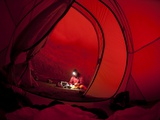 A Geologist Prepares Dinner Near His Tent Inside Nyiragongo Volcano