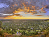 Panoramic Shot of Boulder at Sunset