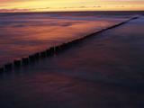 Twilight View of Surf on the Beach
