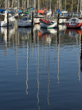 Reflections of Sailboats and Masts in the Harbor in Bellerive