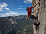 A Climber Grips an Expanse of El Capitan