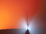 The Second Terrace of Nyiragongo Volcano at Night with Volcanic Smog