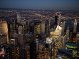 Helicopter View of New York City at Night