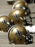 Saints Raiders Football: Oakland  CA - New Orleans Saints Helmets