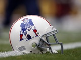 Patriots Broncos Football: Denver  CO - New England Patriots helmet