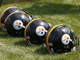 Steelers Camp Football: Latrobe  PA - Steelers Helmets