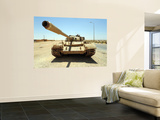 A T-55 Tank Destroyed by Nato Forces in the Desert North of Ajadabiya  Libya