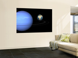 Artist' Concept of Neptune and Earth