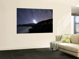 Moonset and Star Trails Behind the Arrábida Mountain Range in Portugal