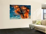 World War Ii Aerial Combat Between American P-51 Mustang and German Focke-Wulf 190 Fighter Planes