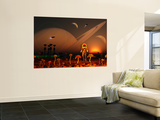 A Futuristic Outpost on the Moon of a Distant Alien World