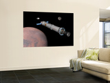 The Phobos Mission Rocket Prepares for Approach to the Martian Moon