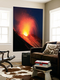 Strombolian Eruption of Stromboli Volcano  Aeolian Islands  Mediterranian Sea  Italy