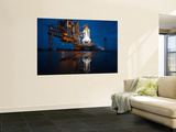 Night View of Space Shuttle Atlantis on the Launch Pad at Kennedy Space Center  Florida