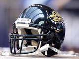 Jaguars Colts Football: Indianapolis  IN - A Jacksonville Jaguars Helmet