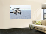 An Mh-60R Seahawk Helicopter in Flight over the Pacific Ocean