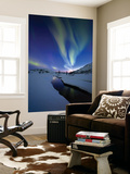 Aurora Borealis over Skittendalen Valley  Troms County  Norway