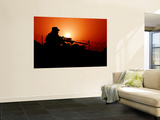 A US Special Forces Soldier Armed with a Mk-12 Sniper Rifle at Sunset