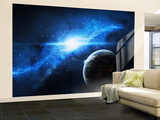 A Paradise World with a Huge City Looks Out on a Beautiful Nebula