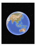 Globe against starfield
