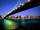 Manhattan Bridge and Skyline at Dusk