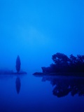 Landscape around a lake in the dawn