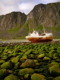 Norway/Lofoten: stranded trawler near Unstad