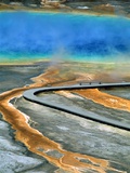 Boardwalk at the Grand Prismatic Spring  Yellowstone National Park  Wyoming