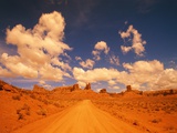 Road and sandstone formations  Valley of the Gods  Arizona  USA