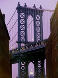 Manhattan Bridge  Empire State Building  New York City  USA