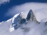 France  Alps  Mont Blanc Massif  Aiguille Verte  peak in clouds