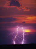Lightning Storm at Sunset