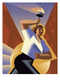 Woman Running with Torch