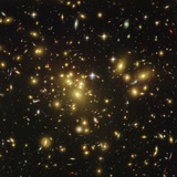 Gravitational Lens of a Galaxy Cluster