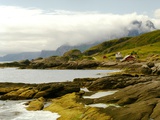 Norway/Lofoten: rocky coast and mountain Himmeltinden