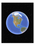 Globe against starfield