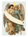 Illustration of Two Angels Holding a Banner