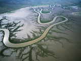 Meandering river in the Kimberley Region of Western Australia  aerial view