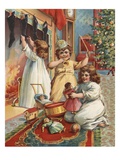 Illustration of Children on Christmas Eve