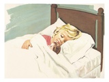 Illustration of Girl Sleeping with Doll