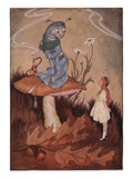 Illustration of Alice and the Caterpillar by Milo Winter