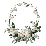 Illustration of White Flower Border