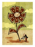Man Watering Money Flower as a Good Investment