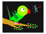 Parrot and dragonfly