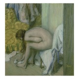 After the Bath  Woman Drying her Left Foot