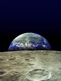Earth Rising Over Moon